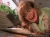 Creepy Lady Chopping Fish.gif