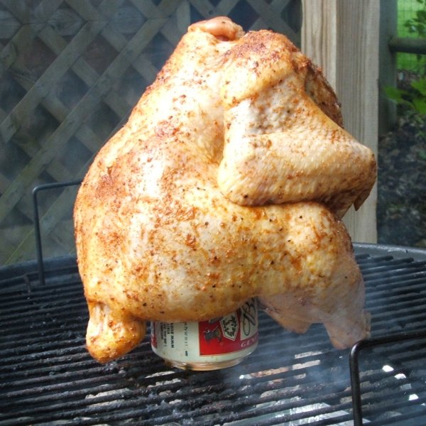 Beer Can Chicken on the grill