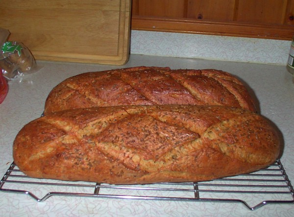 Two homemade rye loaves