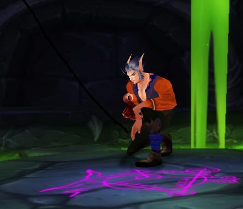 My poor blood elf warlock that has to go through extremely dark times -- whenever I pick on him...