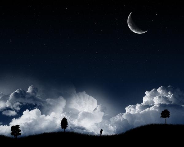 A Dark Starry Night Wallpaper by s3vendays