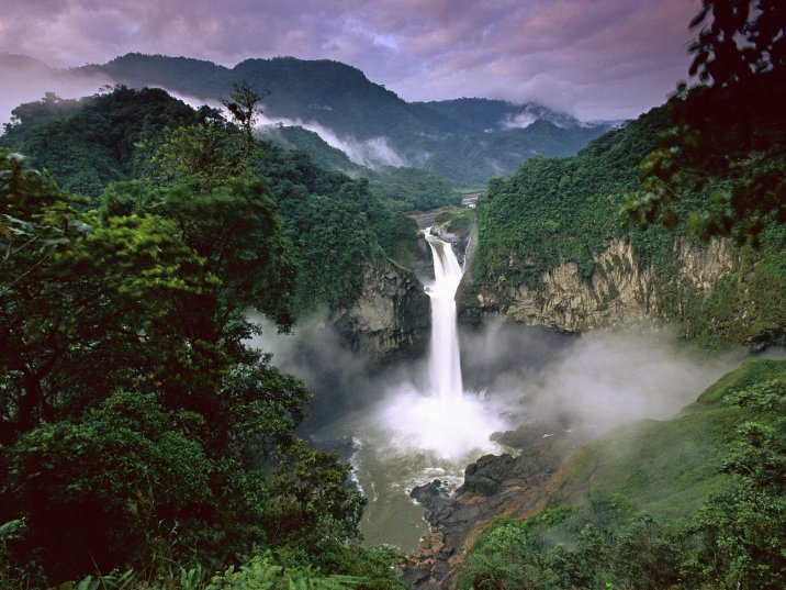 grand waterfall of the rainforest